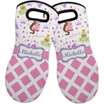 Princess & Diamond Print Neoprene Oven Mitts - Set of 2 w/ Name or Text