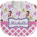 Princess & Diamond Print Velour Baby Bib w/ Name or Text