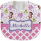 Princess & Diamond Print New Baby Bib - Closed and Folded