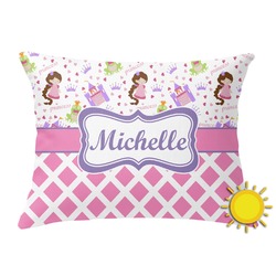 Princess & Diamond Print Outdoor Throw Pillow (Rectangular) (Personalized)