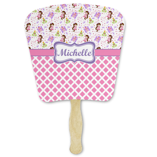 Custom Princess & Diamond Print Paper Fan (Personalized)