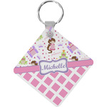 Princess & Diamond Print Diamond Plastic Keychain w/ Name or Text