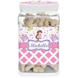 Princess & Diamond Print Dog Treat Jar (Personalized)