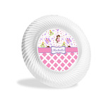 Princess & Diamond Print Plastic Party Appetizer & Dessert Plates - 6" (Personalized)