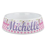 Princess & Diamond Print Plastic Dog Bowl - Large (Personalized)