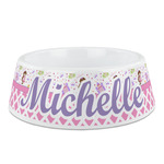 Princess & Diamond Print Plastic Dog Bowl (Personalized)