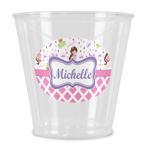 Custom Princess & Diamond Print Plastic Shot Glass (Personalized)