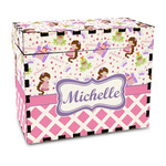 Princess & Diamond Print Wood Recipe Box - Full Color Print (Personalized)