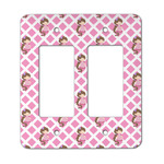 Princess & Diamond Print Rocker Style Light Switch Cover - Two Switch