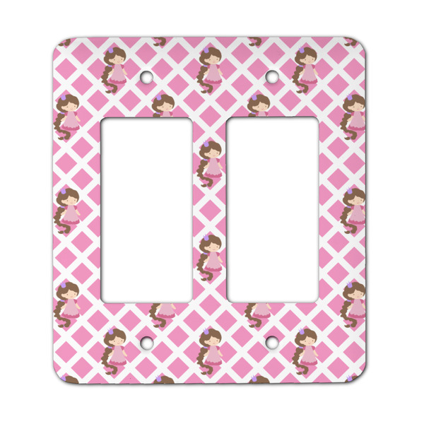 Custom Princess & Diamond Print Rocker Style Light Switch Cover - Two Switch