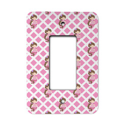 Princess & Diamond Print Rocker Style Light Switch Cover - Single Switch