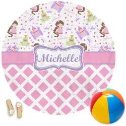 Princess & Diamond Print Round Beach Towel (Personalized)