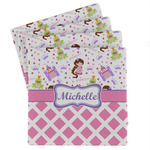 Princess & Diamond Print Absorbent Stone Coasters - Set of 4 (Personalized)