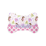 Princess & Diamond Print Bone Shaped Dog Food Mat (Small) (Personalized)