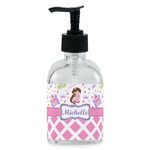 Princess & Diamond Print Glass Soap & Lotion Bottle - Single Bottle (Personalized)