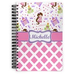 Princess & Diamond Print Spiral Notebook - 7x10 w/ Name or Text