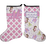 Princess & Diamond Print Holiday Stocking - Double-Sided - Neoprene (Personalized)