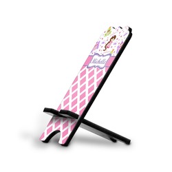 Princess & Diamond Print Stylized Cell Phone Stand - Small w/ Name or Text