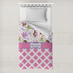 Princess & Diamond Print Toddler Duvet Cover w/ Name or Text