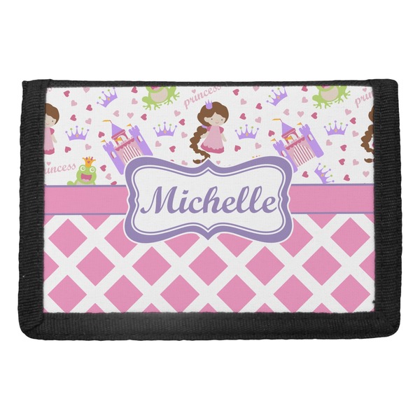 Custom Princess & Diamond Print Trifold Wallet (Personalized)