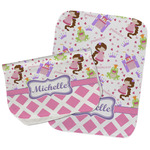 Princess & Diamond Print Burp Cloths - Fleece - Set of 2 w/ Name or Text