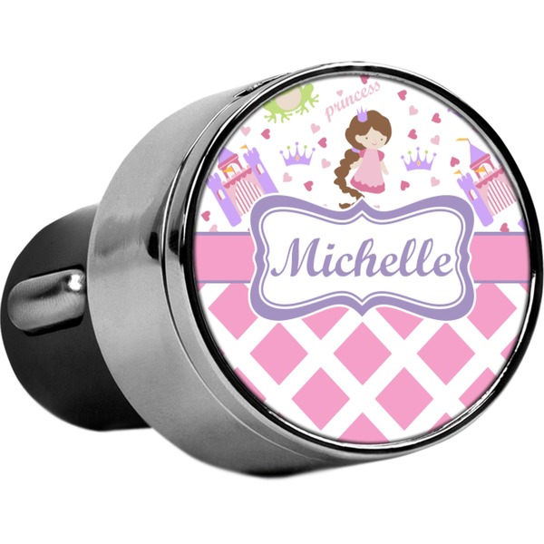 Custom Princess & Diamond Print USB Car Charger (Personalized)