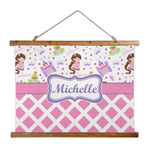 Princess & Diamond Print Wall Hanging Tapestry - Wide (Personalized)