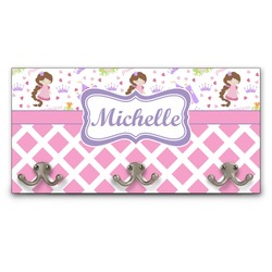 Princess & Diamond Print Wall Mounted Coat Rack (Personalized)