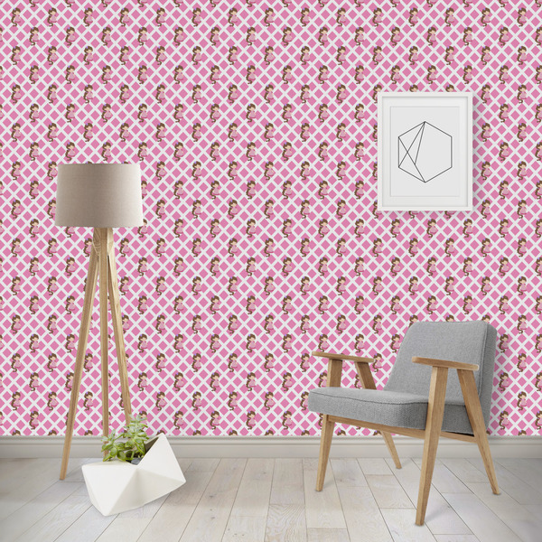 Custom Princess & Diamond Print Wallpaper & Surface Covering (Peel & Stick - Repositionable)