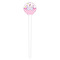 Princess & Diamond Print White Plastic 4" Food Pick - Round - Single Pick