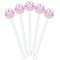 Princess & Diamond Print White Plastic 5.5" Stir Stick - Fan View