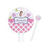 Princess & Diamond Print White Plastic 5.5" Stir Stick - Round - Closeup