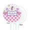 Princess & Diamond Print White Plastic 5.5" Stir Stick - Single Sided - Round - Front & Back