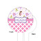 Princess & Diamond Print White Plastic 6" Food Pick - Round - Single Sided - Front & Back