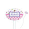 Princess & Diamond Print White Plastic 7" Stir Stick - Oval - Closeup