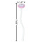 Princess & Diamond Print White Plastic 7" Stir Stick - Oval - Dimensions