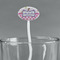 Princess & Diamond Print White Plastic 7" Stir Stick - Oval - Main