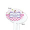 Princess & Diamond Print White Plastic 7" Stir Stick - Single Sided - Oval - Front & Back