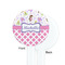 Princess & Diamond Print White Plastic 7" Stir Stick - Single Sided - Round - Front & Back