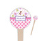 Princess & Diamond Print Wooden 4" Food Pick - Round - Closeup