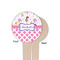 Princess & Diamond Print Wooden 4" Food Pick - Round - Single Sided - Front & Back