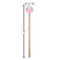 Princess & Diamond Print Wooden 6" Stir Stick - Round - Dimensions