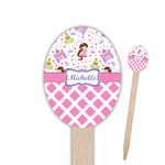 Princess & Diamond Print Oval Wooden Food Picks - Double Sided (Personalized)