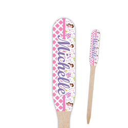 Princess & Diamond Print Paddle Wooden Food Picks - Double Sided (Personalized)