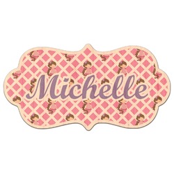 Princess & Diamond Print Genuine Maple or Cherry Wood Sticker (Personalized)