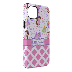 Princess & Diamond Print iPhone Case - Rubber Lined - iPhone 14 Plus (Personalized)