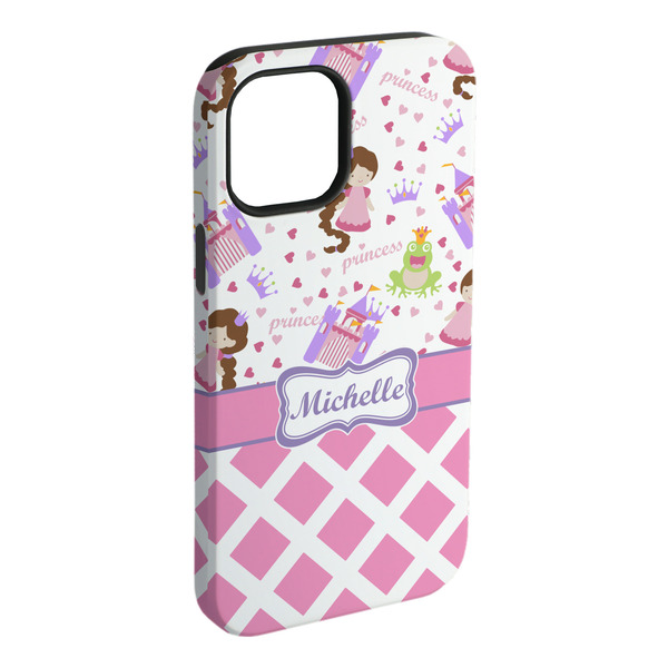 Custom Princess & Diamond Print iPhone Case - Rubber Lined - iPhone 15 Plus (Personalized)