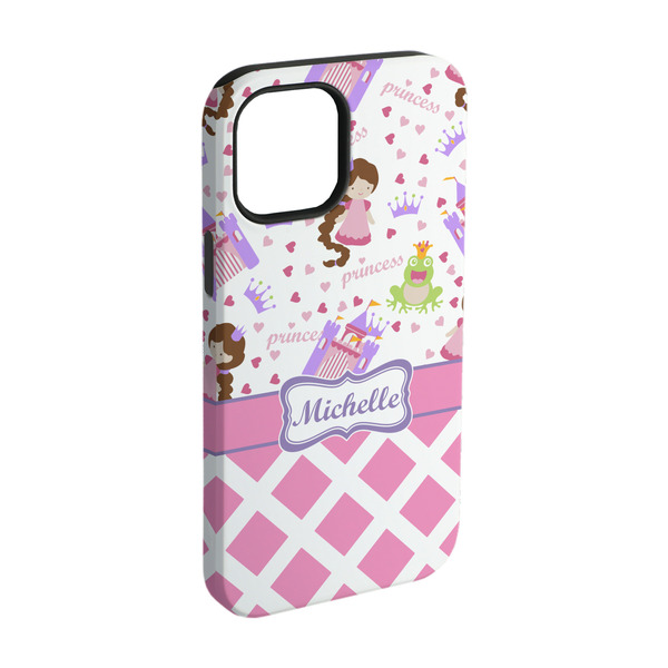 Custom Princess & Diamond Print iPhone Case - Rubber Lined - iPhone 15 Pro (Personalized)