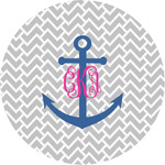 Monogram Anchor Multipurpose Round Labels - 1"