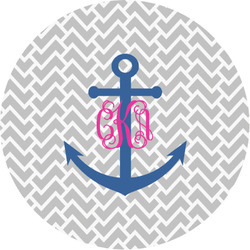 Monogram Anchor Multipurpose Round Labels - 1"